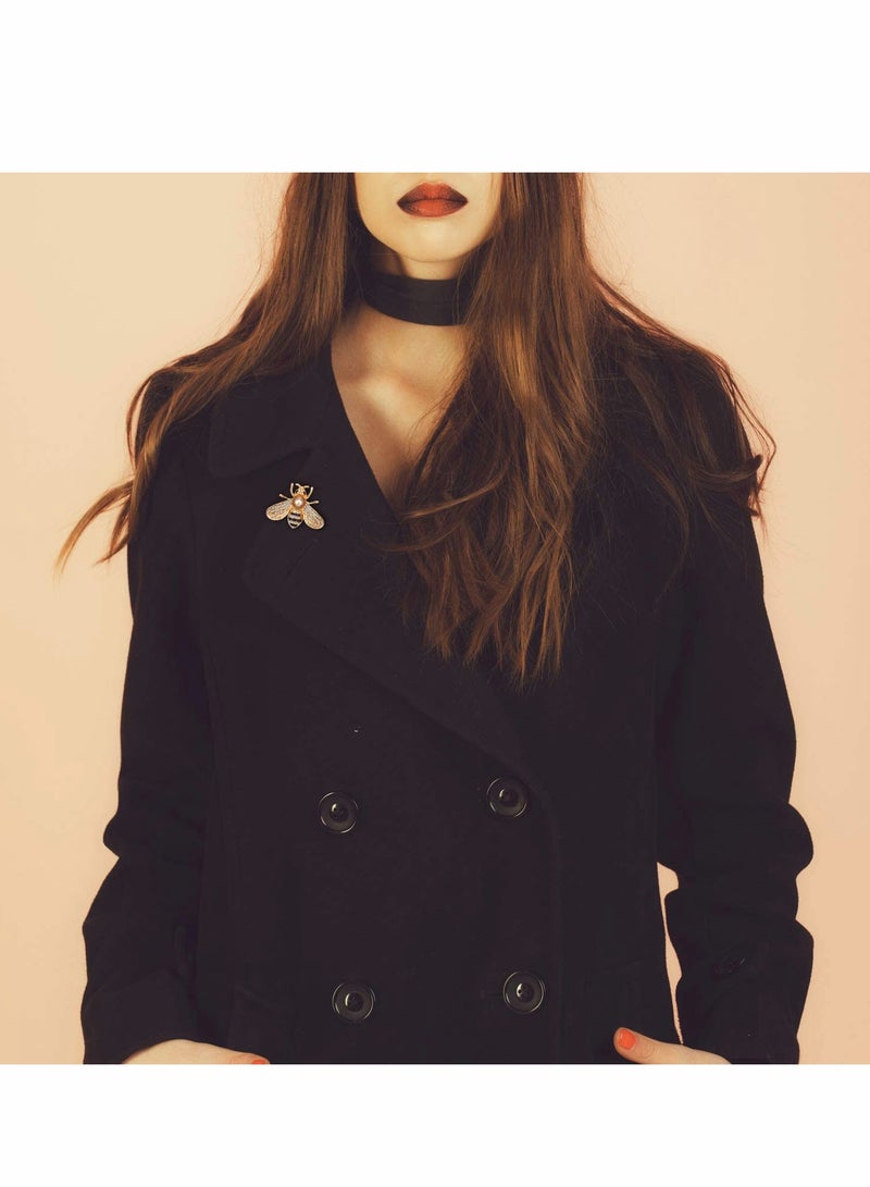 KASTWAVE 4 قطع دبابيس نحلة، دبابيس للنساء بتصميم حشرات مع كريستال و لؤلؤ مزيف هدية عصرية لعيد الميلاد والمواعدة والحفلات والذكرى السنوية - Image 3