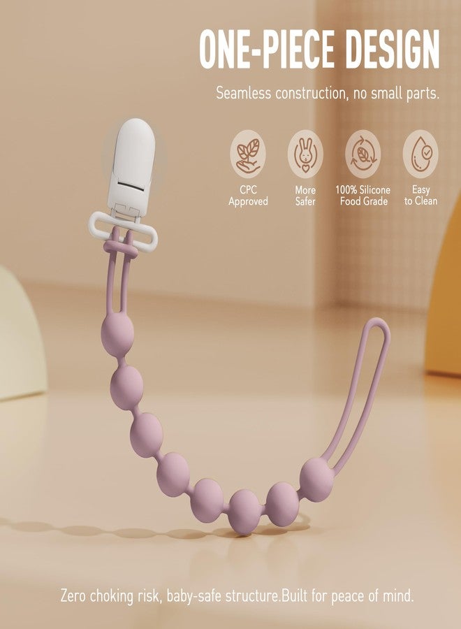 Cuddle Campus Silicone Pacifier Clip Holder with One Piece Design, Pack of 5 Soft Flexible Binky Clips for Baby Boy and Girl Set 5((3M+ Plastic Clip) - Image 3