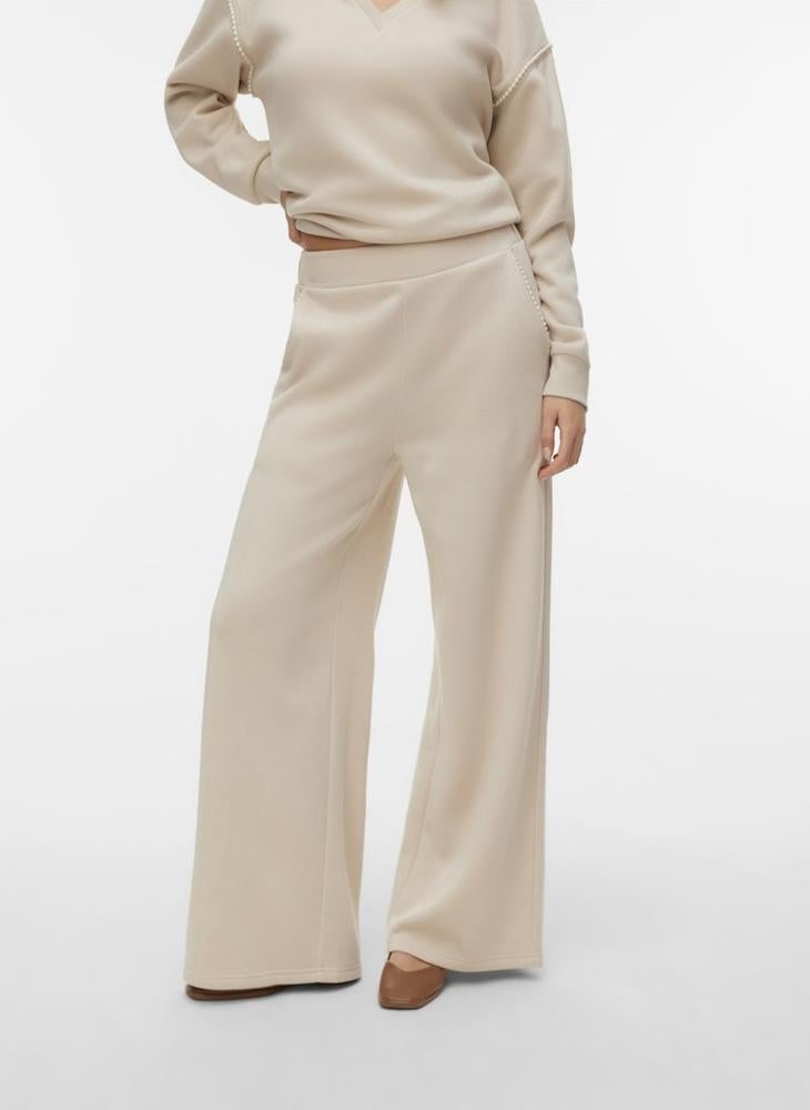 فيرو مودا بنطلون فيم دايزي بخصر عالٍ وأرجل واسعة من اللؤلؤ - Image 1