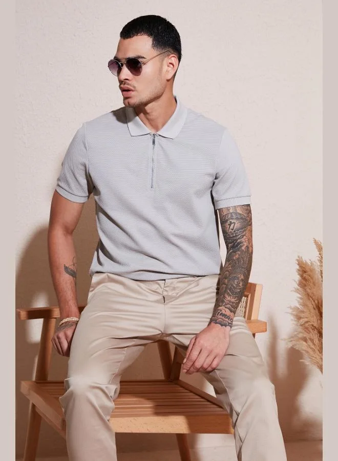 Buratti  Buratti Cotton Regular Fit Zip-Up Polo Collar T-Shirt Men's POLO COLLAR T-SHIRT 5902915 for Men | Best Price UAE