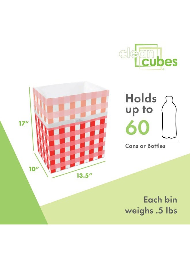 Clean Cubes 13 Gallon Trash Cans & Recycle Bins for Sanitary Garbage Disposal. Disposable Containers for Parties, Events, Recycling, and More. 3 Pack (Picnic) - Image 4