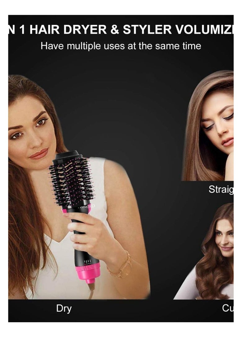 Hair Dryer and Styler Black/Pink lightweight & Salon-quality Results, Brush Design - Image 3