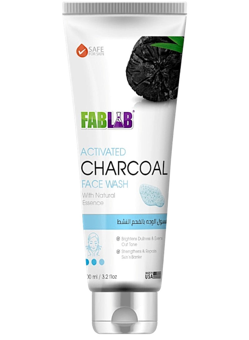 FabLab Activated Charcoal Face Wash With Natural Essence 100 ml