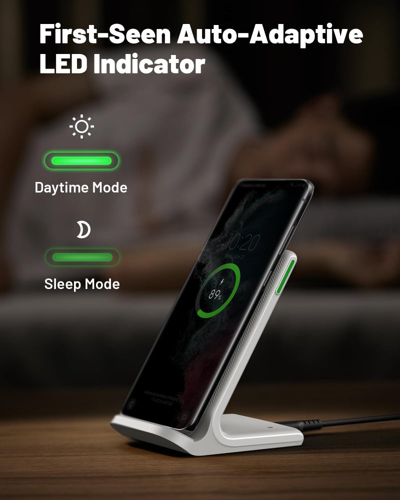 INIU Wireless Charger Station, 15W Fast Wireless Charging Stand for Official and Home Compatible with iPhone 17 16 15 14 13 12 Pro XS Samsung Galaxy S23 S22 S21 Note 20 Google etc - Image 3