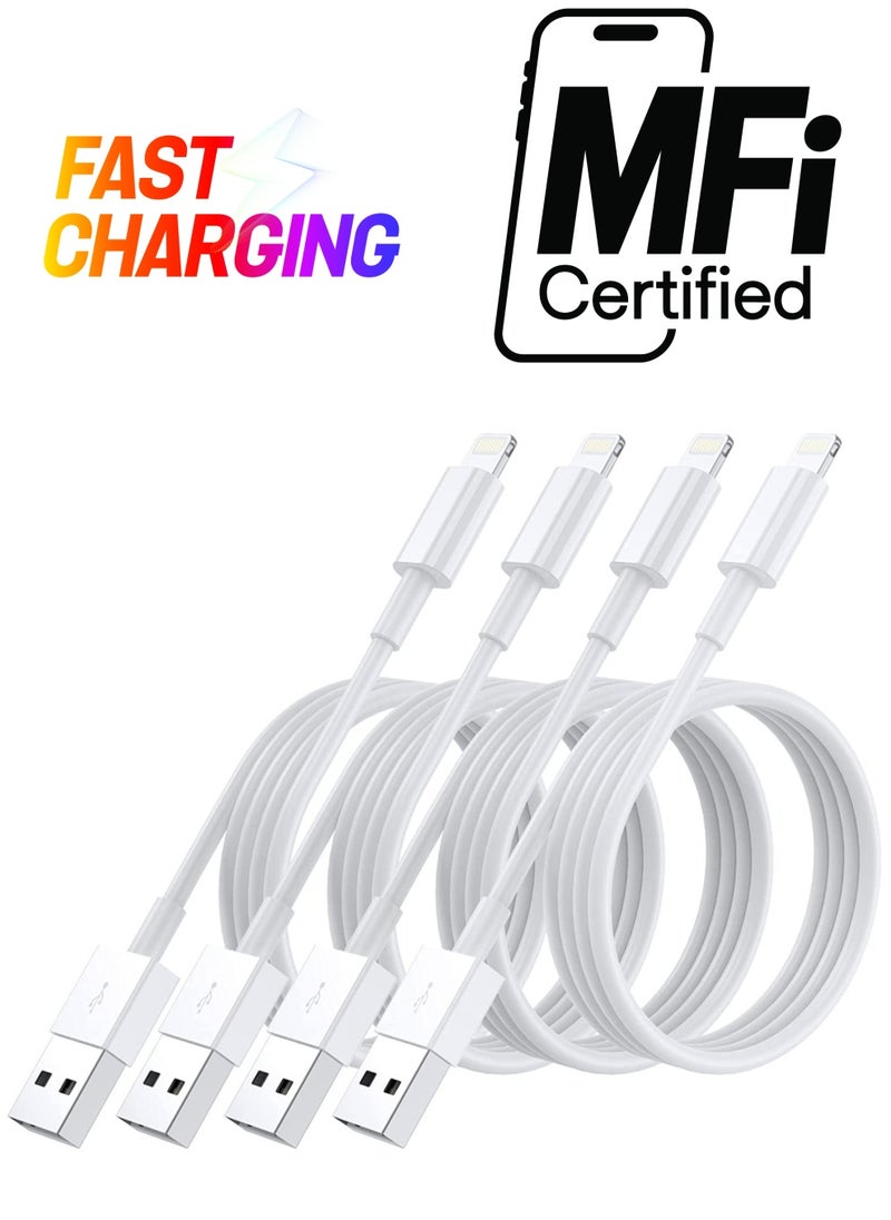 Generic Apple iPhone Charger Cable, 4 Pack Original Lightning to USB Cables Apple MFI Certified 3 Ft, Fast iPhone Charging Cord for iPhone 11/11Pro/11Max  - Image 1