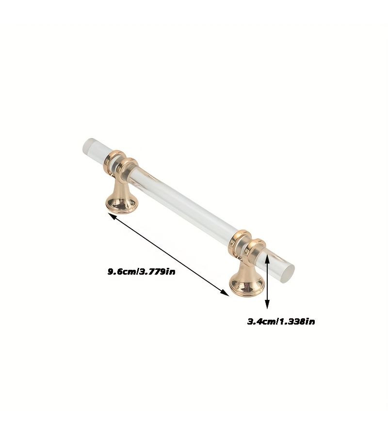 Modern Transparent Plastic Cabinet Drawer Pulls 4 Pack - Image 2