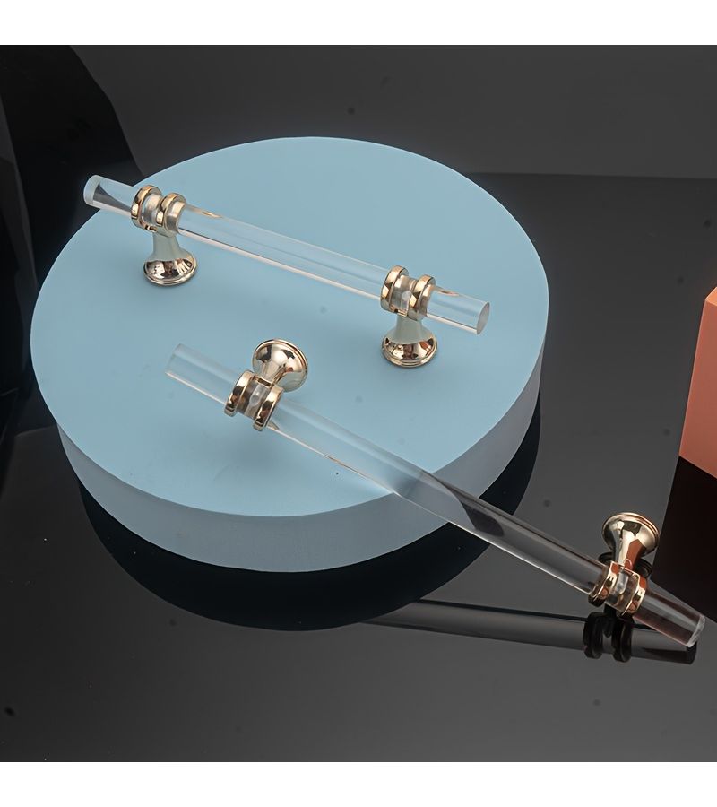 Modern Transparent Plastic Cabinet Drawer Pulls 4 Pack - Image 3