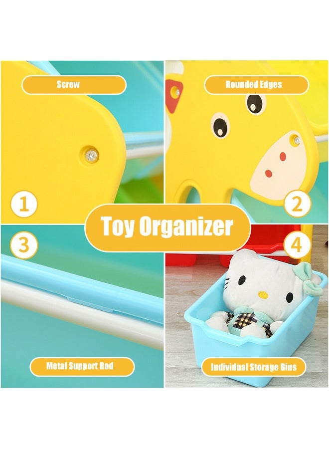 Hanayo Toys Organizer Kids Toy Storage Organizer 6 Storage Bins Extra Large Capacity Best Toy Organizer with Storage Box Multifunctional Toy Box and Storage Rack Nursery and Kids Room Boys Girls(Multicolour) - Image 5