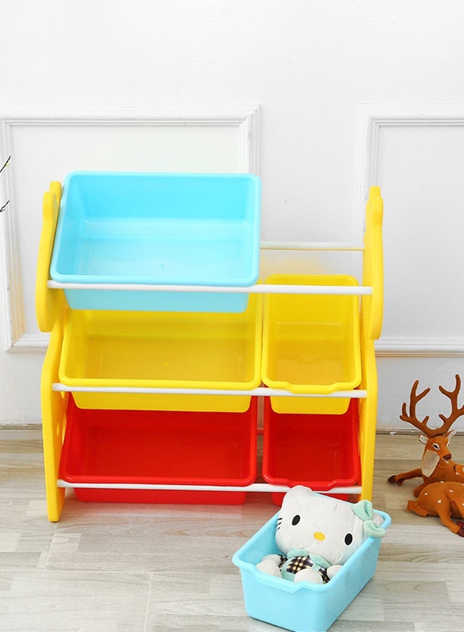Hanayo Toys Organizer Kids Toy Storage Organizer 6 Storage Bins Extra Large Capacity Best Toy Organizer with Storage Box Multifunctional Toy Box and Storage Rack Nursery and Kids Room Boys Girls(Multicolour) - Image 4