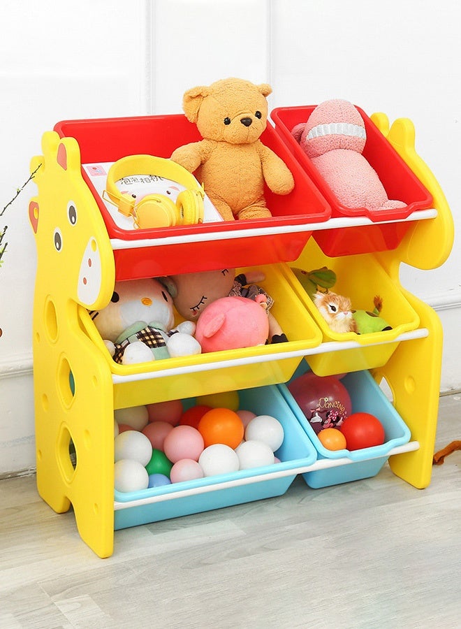 Hanayo Toys Organizer Kids Toy Storage Organizer 6 Storage Bins Extra Large Capacity Best Toy Organizer with Storage Box Multifunctional Toy Box and Storage Rack Nursery and Kids Room Boys Girls(Multicolour) - Image 3