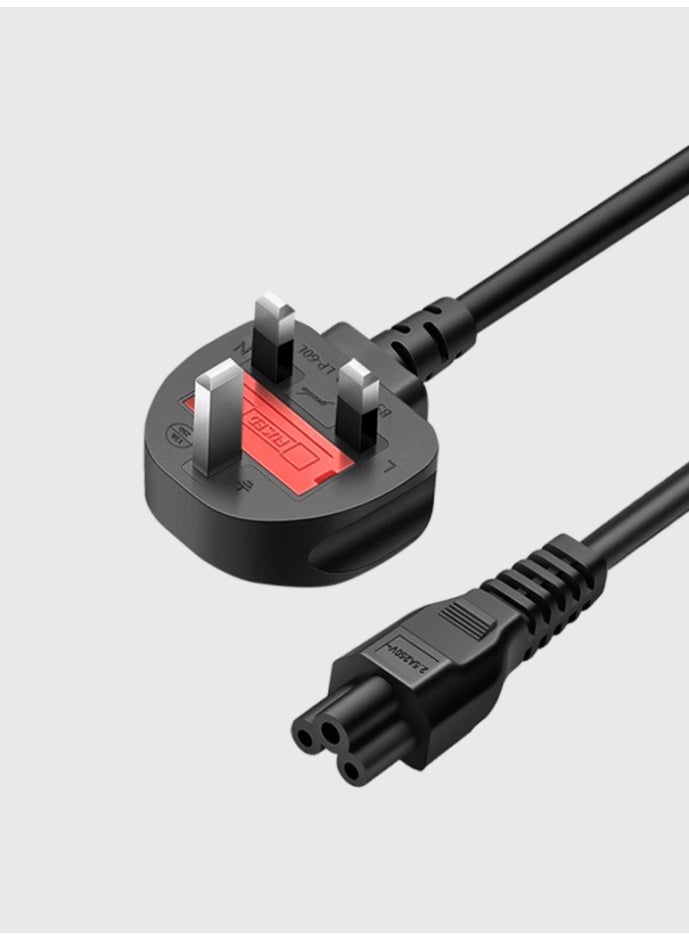 INSIJAM DLC Power Cable 1.80m UK Plug Replacement Power Cable BS 1363 to C5 Mickey Mouse 2.5A 250V 18AWG for Printer Laptop Charger - Image 1