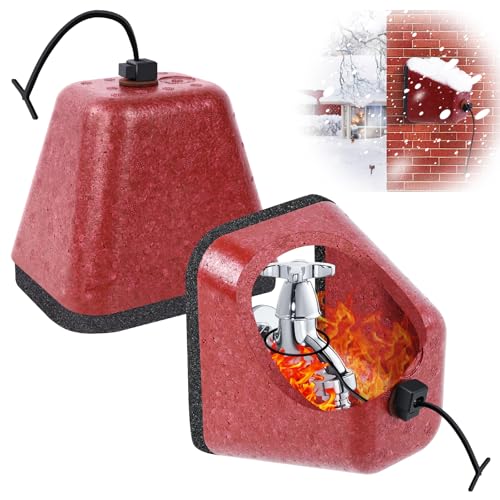 RGJ Insulated Foam Faucet Covers for Winter, 2 Pack with Freeze Protection, Reusable Spigot Covers for Hose Bibs and Water Pipes - Image 1