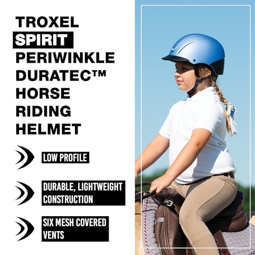 Troxel Spirit Full Coverage Horse Riding Helmet, Low-Profile & Adjustable, Safety Horseback Riding Gear, Small (6-1/2 - 6-7/8), Periwinkle Duratec - Image 2