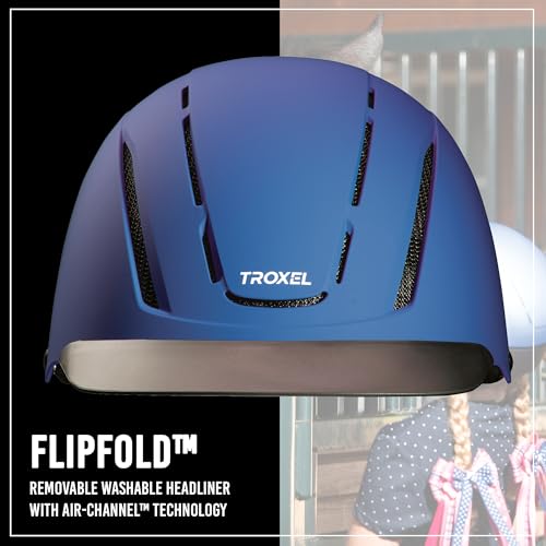 Troxel Spirit Full Coverage Horse Riding Helmet, Low-Profile & Adjustable, Safety Horseback Riding Gear, Small (6-1/2 - 6-7/8), Periwinkle Duratec - Image 3