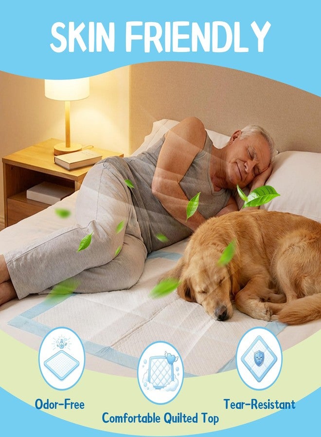 VUSIGN Puppy Pee Pads 100 Count Dog Training Pads 22''x 22'' Leakproof Super Absorbent Potty Training with Quick-Dry Surface, 5-Layer Disposable Underpads for Baby, Puppy and Adults, Blue & White - Image 5
