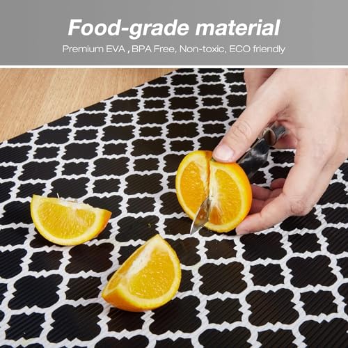 Ash  Roh Ash & Roh Kitchen Cabinet Drawer Liner Desk Shelf Pad PVC Anti Slip Drawer for Bedroom Wardrobe Cabinet and Kitchen Place Liner (45 CM x 100 CM, Black Window) - Image 4