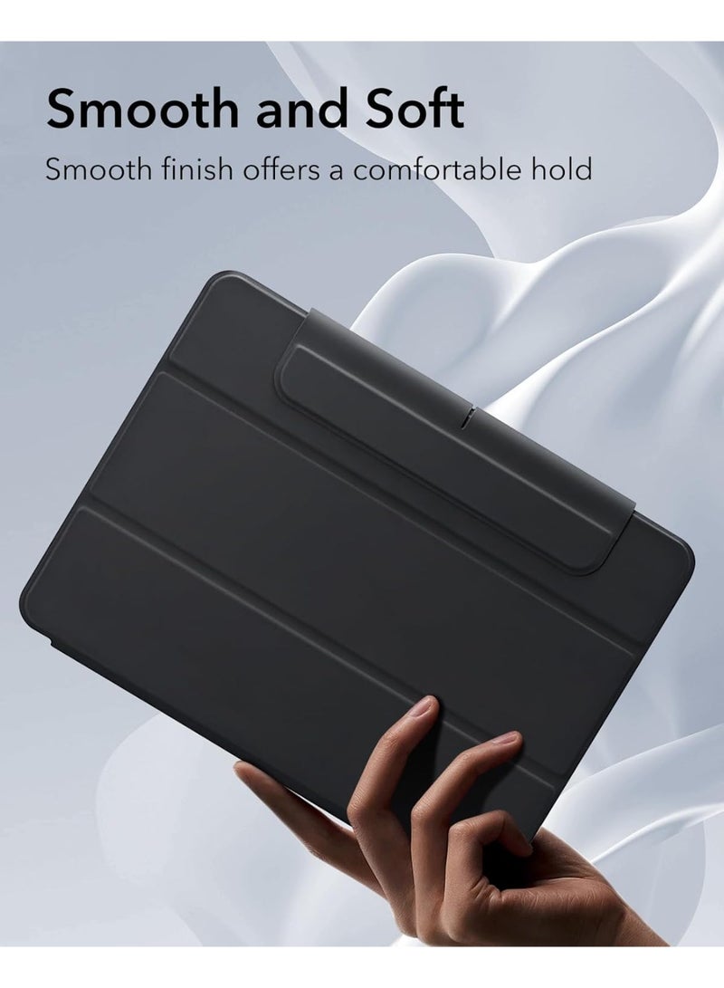 magnatic Case for iPad Air 13 Inch Case 2024, TPU Flexible Back Cover with Pencil Holder for iPad Air 13 M2, Support Pencil Pro Charging, Auto Wake/Sleep, Black - Image 4