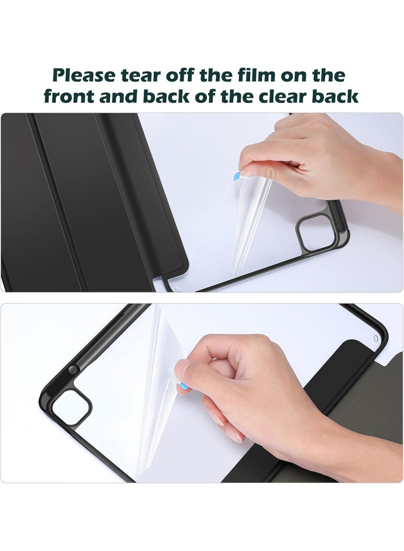 magnatic Case for iPad Air 13 Inch Case 2024, TPU Flexible Back Cover with Pencil Holder for iPad Air 13 M2, Support Pencil Pro Charging, Auto Wake/Sleep, Black - Image 5