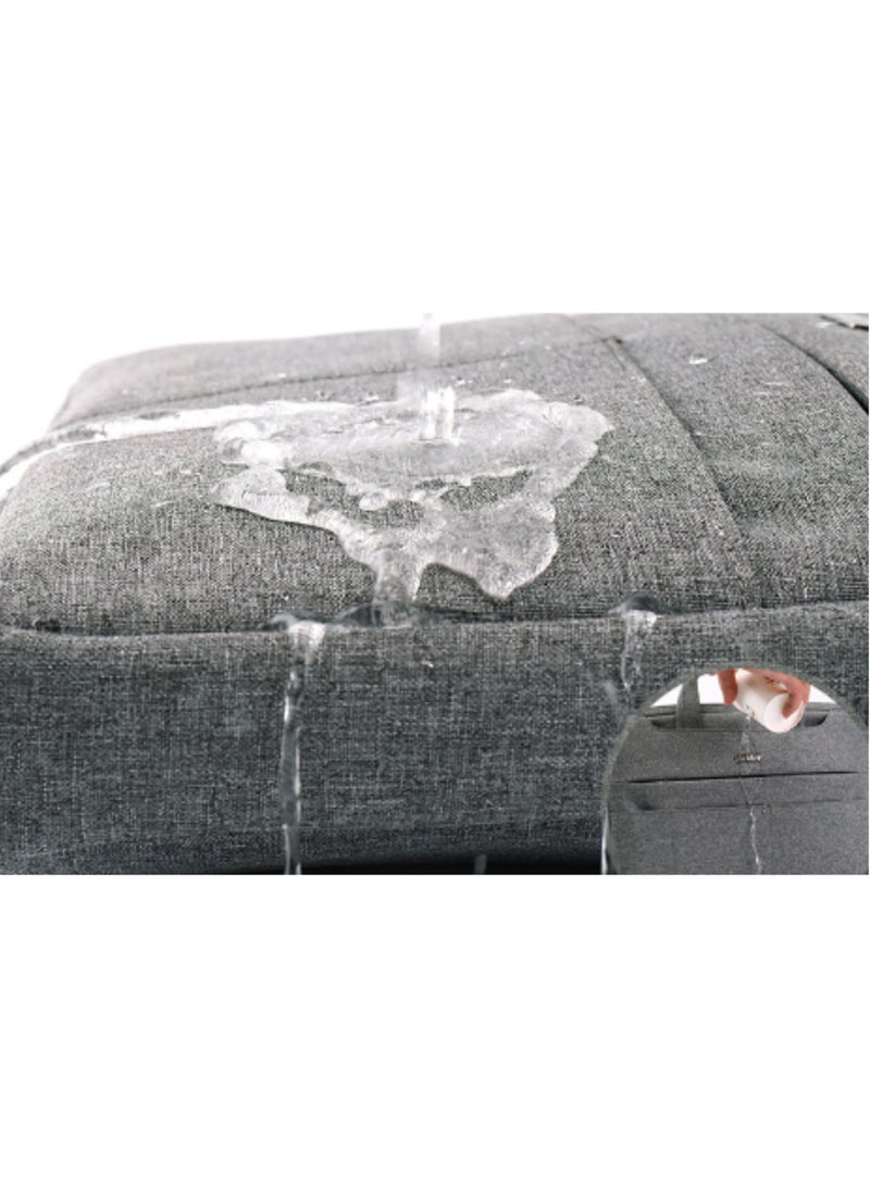 كول بيل حقيبة كمبيوتر محمول بأقسام متعددة مقاس 13.3 بوصة حقيبة سفر مع منظم وحقيبة كتف هجينة كبيرة قابلة للتوسيع مقاومة للماء والغبار حقيبة ماسنجر للأعمال باللون الرمادي - Image 3