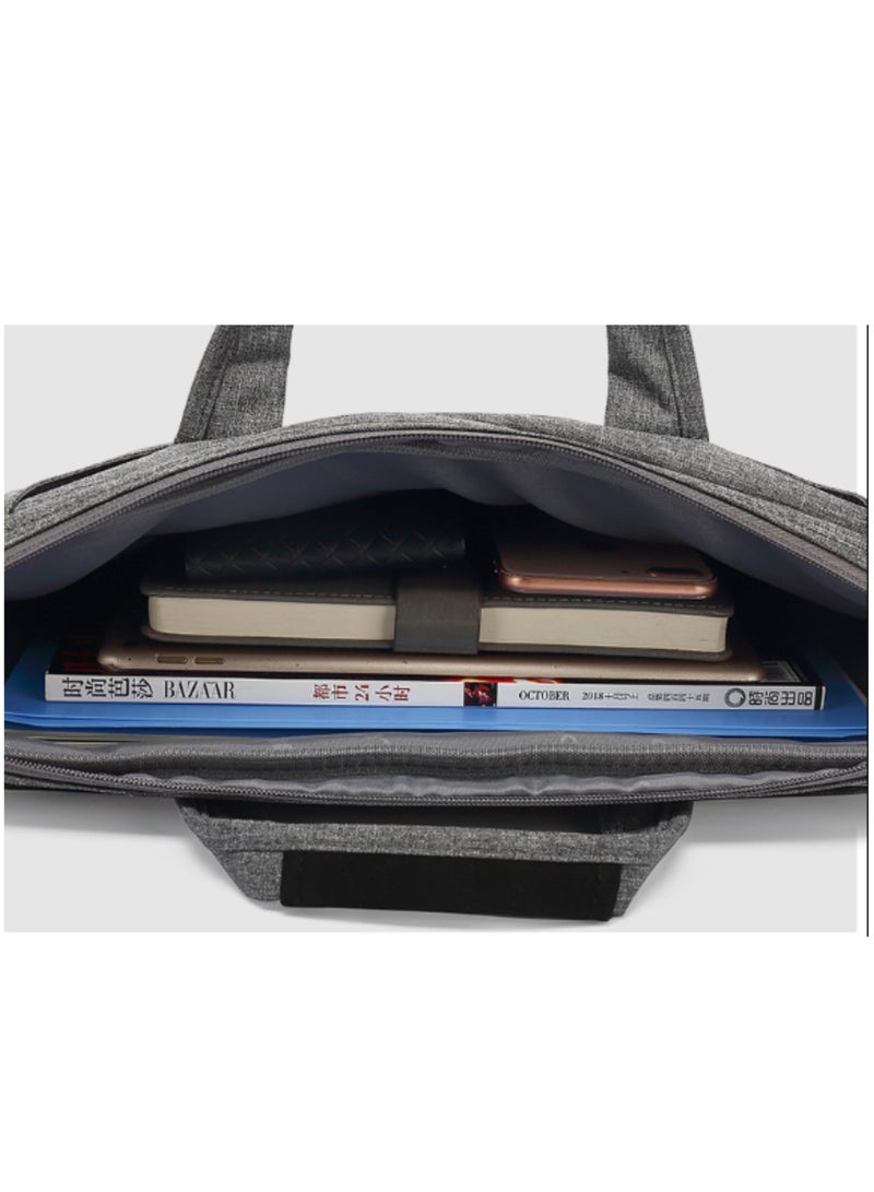 كول بيل حقيبة كمبيوتر محمول بأقسام متعددة مقاس 13.3 بوصة حقيبة سفر مع منظم وحقيبة كتف هجينة كبيرة قابلة للتوسيع مقاومة للماء والغبار حقيبة ماسنجر للأعمال باللون الرمادي - Image 4