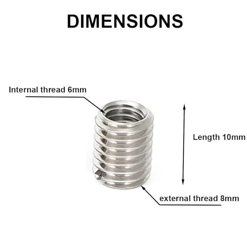 Tsinghwang 10PCS Thread ADAPTERS M8 8MM Male to M6 6MM Female Threaded Reducers Stainless Steel Fastener Accessory - Image 4