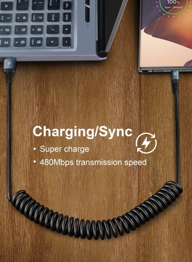 KIYODA USB Type C Charger Cable Fast Charging, [2-Pack, 3ft] Coiled USB A to Type C Charger Cord for Car USB-C Cable Compatible with Samsung Galaxy A10e A20 A50 A51 A71 S20 S10 S9 S8 Plus S10E Note 20 10 9 8 - Image 4