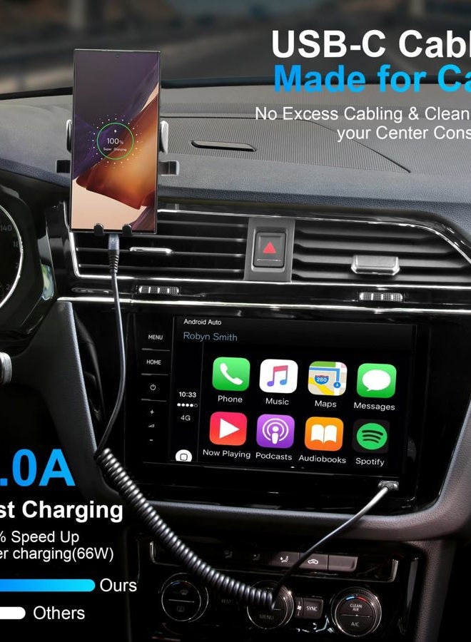KIYODA USB Type C Charger Cable Fast Charging, [2-Pack, 3ft] Coiled USB A to Type C Charger Cord for Car USB-C Cable Compatible with Samsung Galaxy A10e A20 A50 A51 A71 S20 S10 S9 S8 Plus S10E Note 20 10 9 8 - Image 2