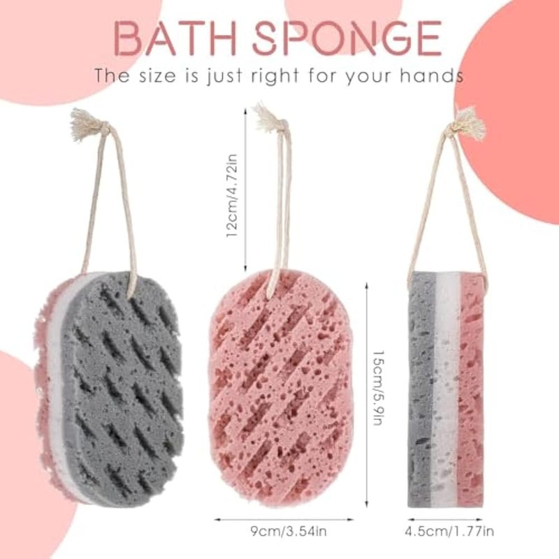 Bath Sponge for Women Men Kids, Sponge Loofah Body Scrubber Reusable Exfoliating Bath Sponge for Body Wash Bathroom, Large Size Bathing Sponge Bathing Accessories (multicolor) - Image 2