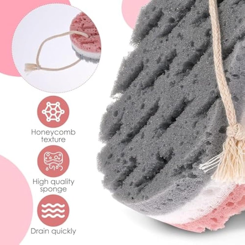 Bath Sponge for Women Men Kids, Sponge Loofah Body Scrubber Reusable Exfoliating Bath Sponge for Body Wash Bathroom, Large Size Bathing Sponge Bathing Accessories (multicolor) - Image 3