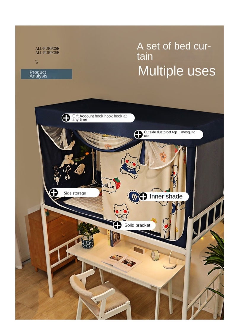 Y&D Bed Canopy Tents Curtain Blackout Curtain Single Bed Tent Curtain Student Shading Cloth Bed Canopy Mosquito Net Student Sleep Privacy Protection - Image 3