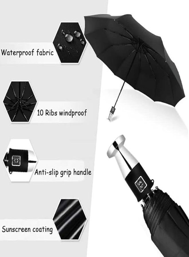 Zipron Heavy Duty Stormproof Rain Umbrella Windproof Waterproof Automatic Open Close Umbrella Compact Lightweight Extra Large Coverage for Men Women - Image 5