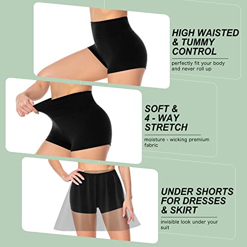 Hi Clasmix 3" Shorts for Women -High Waisted Soft Spandex Biker Shorts Women Dance Volleyball Booty Shorts White S/M - Image 5