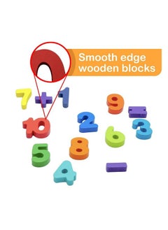 Skoolzy Rainbow Wooden Numbers Puzzle 13 Piece Set Kids Can Learn Addition Subtraction Educational Counting Math Montessori Toys For Toddlers Preschool Wood Toy Learning Blocks For Kids Ages 3+  - Image 4