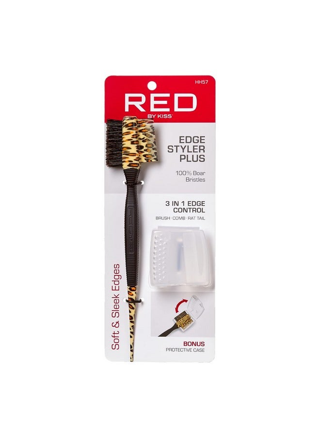 Red by Kiss Red by Kiss Professional 3 IN 1 Edge Brush. Comb. Rat-tail Brush with Case  - Image 1