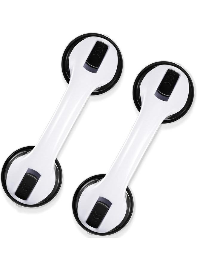 yongsheng Grab Bars for Shower, 12 Inch Shower Handle Strong Suction Shower Grab Bar for Shower Chair Stool, Bathtub Rails Seniors, Handicap (2 Pack) - Black  - Image 1