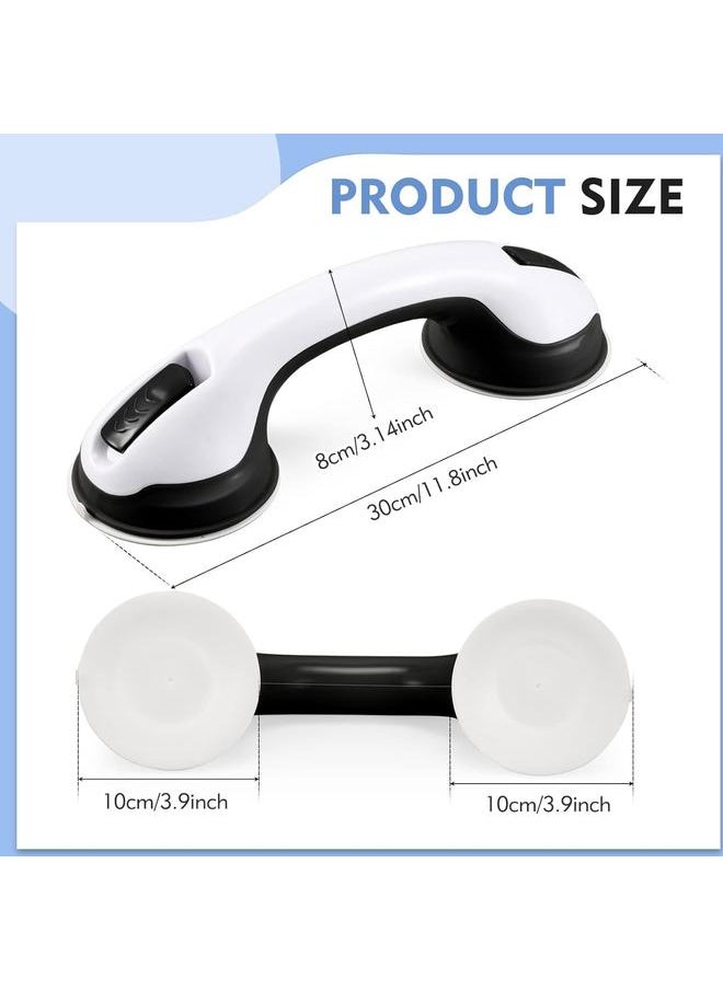 yongsheng Grab Bars for Shower, 12 Inch Shower Handle Strong Suction Shower Grab Bar for Shower Chair Stool, Bathtub Rails Seniors, Handicap (2 Pack) - Black  - Image 2