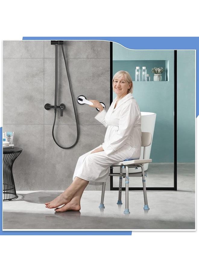 yongsheng Grab Bars for Shower, 12 Inch Shower Handle Strong Suction Shower Grab Bar for Shower Chair Stool, Bathtub Rails Seniors, Handicap (2 Pack) - Black  - Image 5
