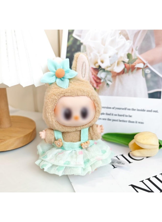 17cm Doll Clothes Set (No Doll), 3 Pieces Dress Outfit Set for 6.7inch Doll Suit, Fashion Chic Hat & Clothes Accessories for 1st/2nd/3rd Gen Doll Play (green)  - Image 5