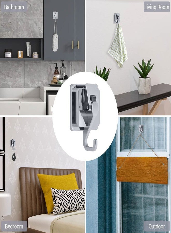 YSSILADI Shower Suction Cup Hooks - 2 Wreath Hooks, Silver Plated Decorative, Waterproof Towel, Removable Wall, 15 lb. Command - Wide Range of Application - Image 2