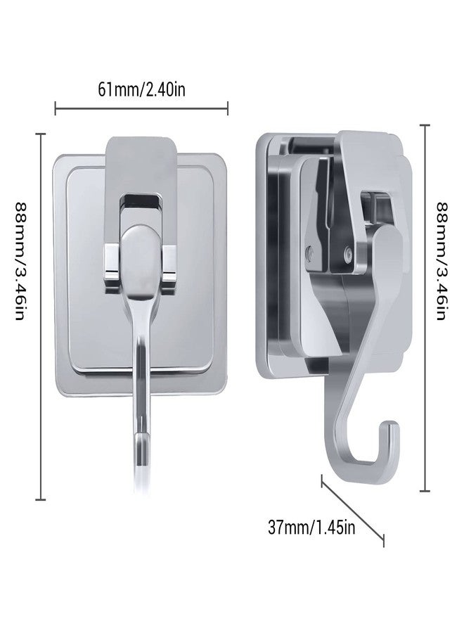 YSSILADI Shower Suction Cup Hooks - 2 Wreath Hooks, Silver Plated Decorative, Waterproof Towel, Removable Wall, 15 lb. Command - Wide Range of Application - Image 3