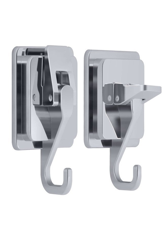YSSILADI Shower Suction Cup Hooks - 2 Wreath Hooks, Silver Plated Decorative, Waterproof Towel, Removable Wall, 15 lb. Command - Wide Range of Application - Image 1