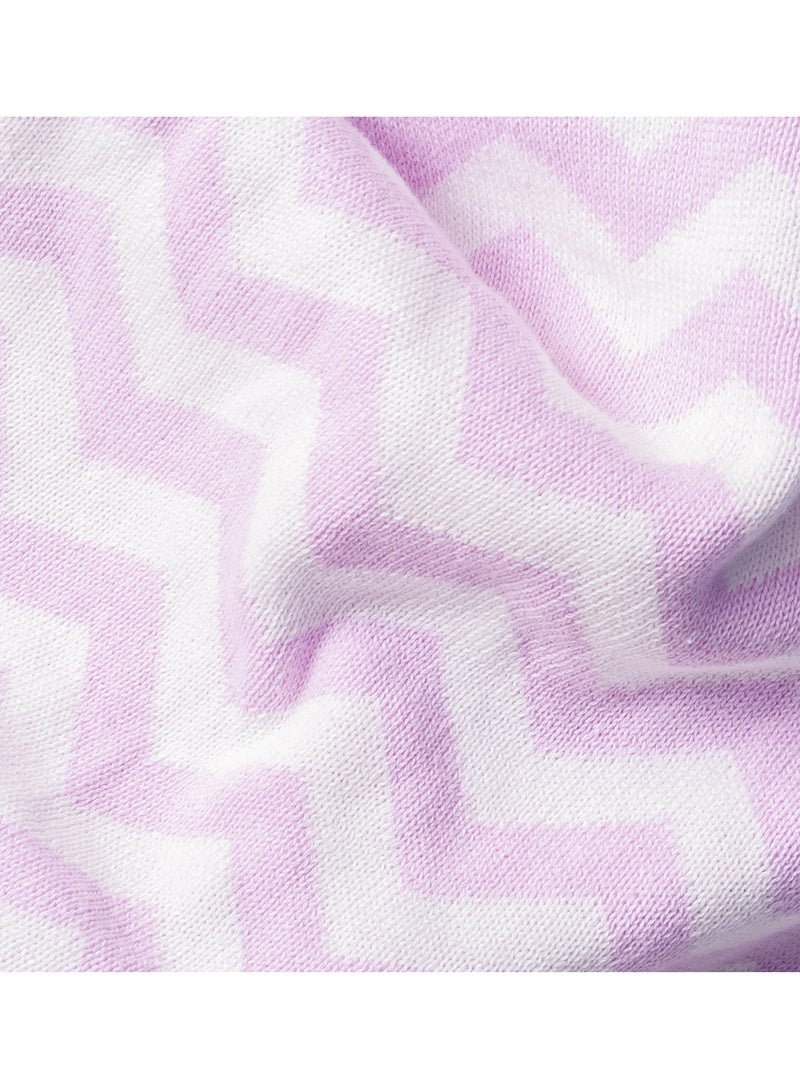 Moon Comfortable Baby Blanket, Soft Stretchy Knitted Cotton Swaddle 70x90cm - Pink - Image 3