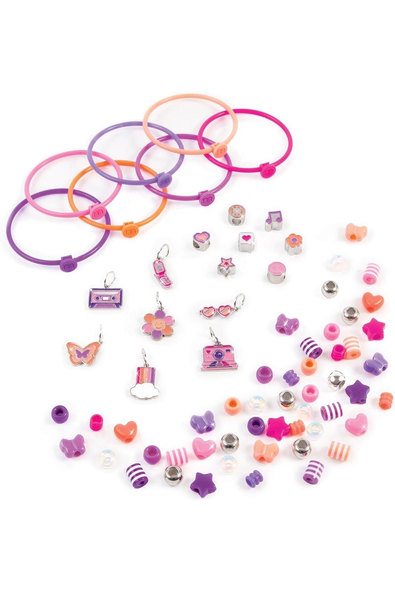 Make It Real اجعلها حقيقية: أساور باندل مصنوعة يدويًا - اصنع 7 أساور، مجموعة مجوهرات شاملة 71 قطعة، أرجواني-وردي-برتقالي، حرف، للفتيات والأطفال من عمر 8 سنوات فما فوق - Image 2