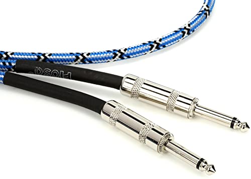 Hosa 3GT-18C1 Cloth Guitar Cable, Hosa Straight to Same, 18 Feet, Blue/White/Black - Image 5