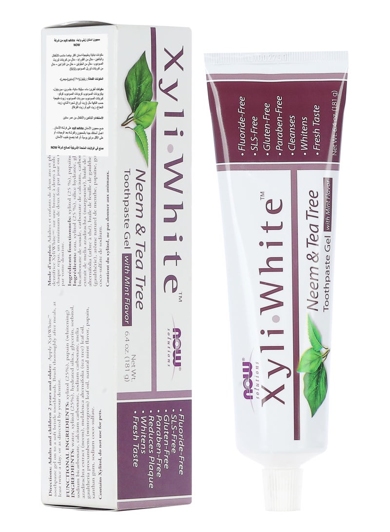 now NOW SOLUTIONS XyliWhite  Neem & Tea Tree Toothpaste Gel 181  - Image 1