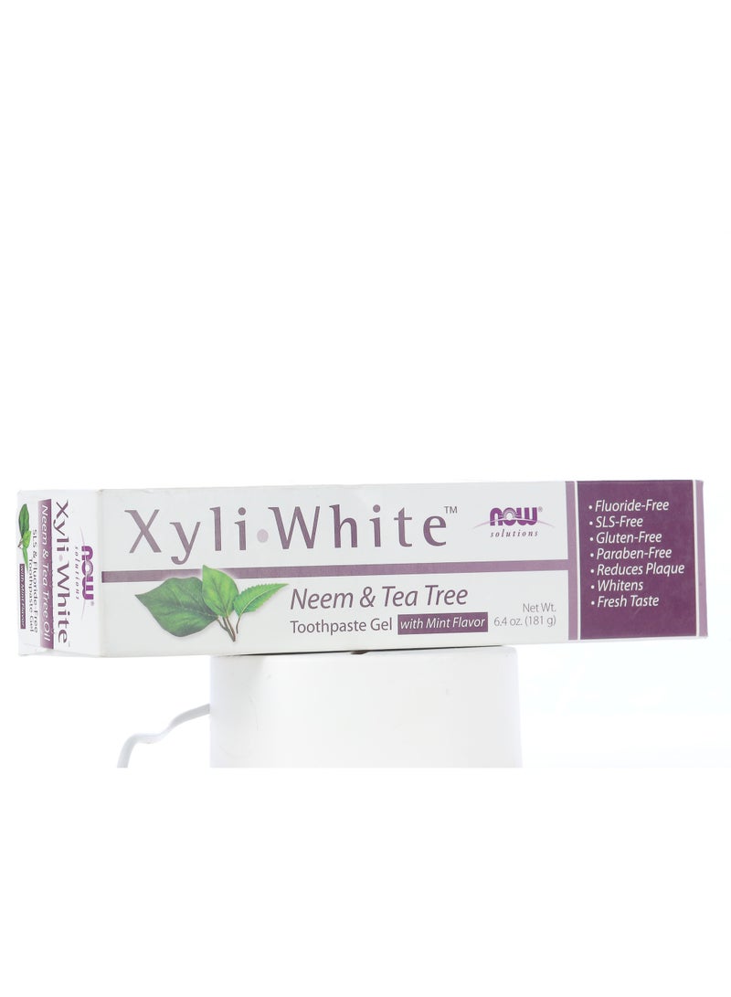 now NOW SOLUTIONS XyliWhite  Neem & Tea Tree Toothpaste Gel 181  - Image 2