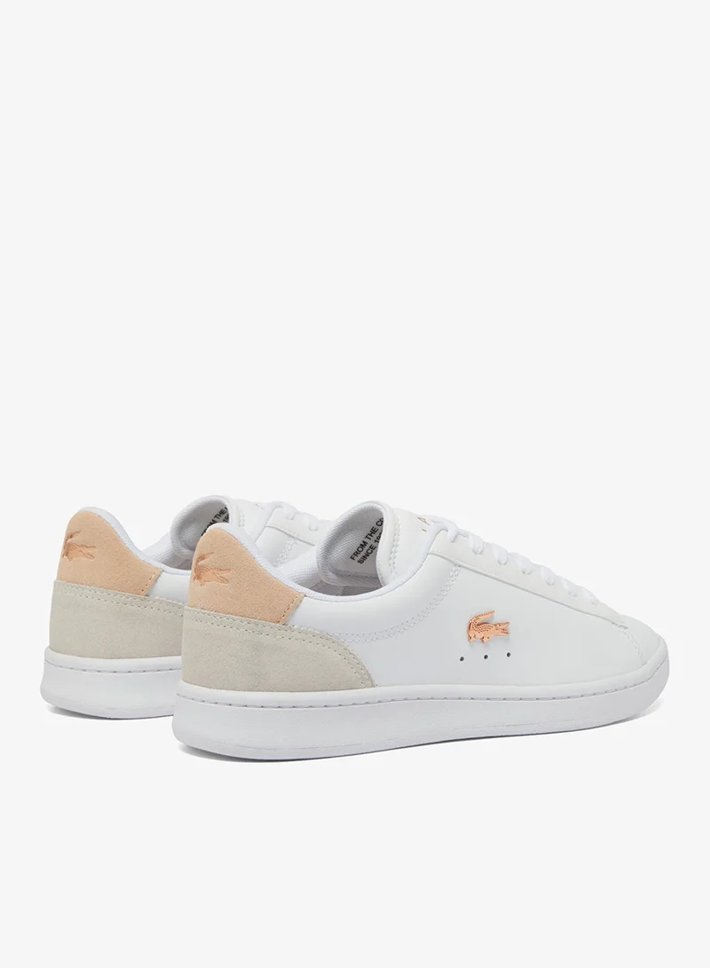 Lacoste WHT/LT PNK Carnaby Low Top Court Sneakers for Women | Best Price UAE