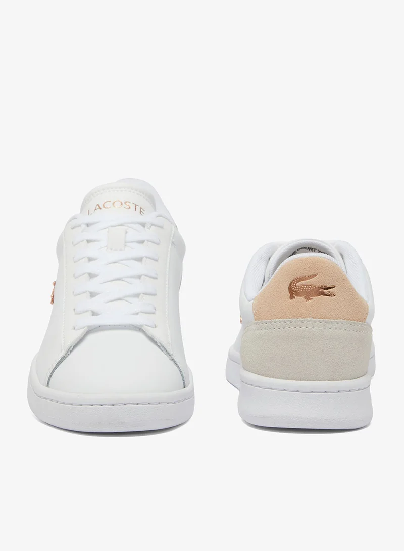 Lacoste WHT/LT PNK Carnaby Low Top Court Sneakers for Women | Best Price UAE