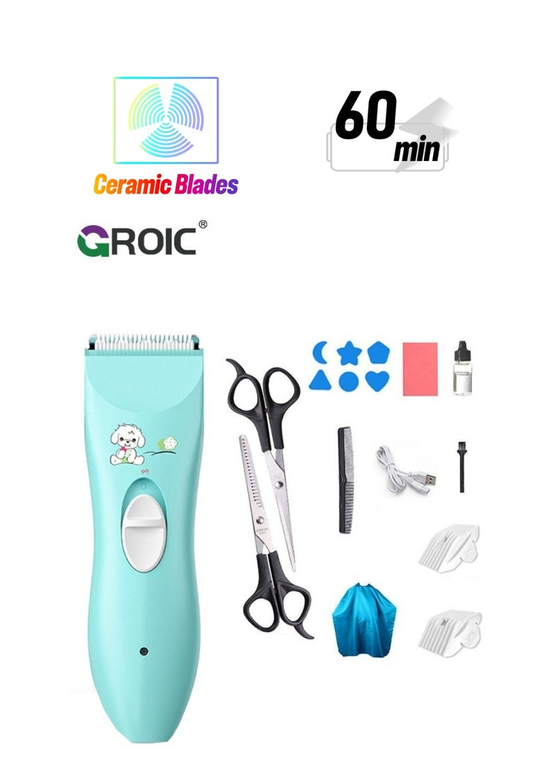 GROIC Baby Hair Clippers, Professional Quiet Hair Trimmer for Kids and Toddler, Waterproof & Rechargeable Cordless Hair Cutting Machine for Children,Waterproof Hair Cutting Kits - Image 1