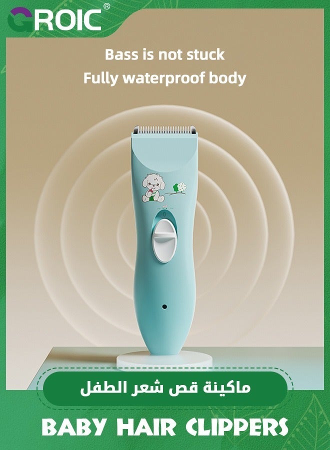 GROIC Baby Hair Clippers, Professional Quiet Hair Trimmer for Kids and Toddler, Waterproof & Rechargeable Cordless Hair Cutting Machine for Children,Waterproof Hair Cutting Kits - Image 3